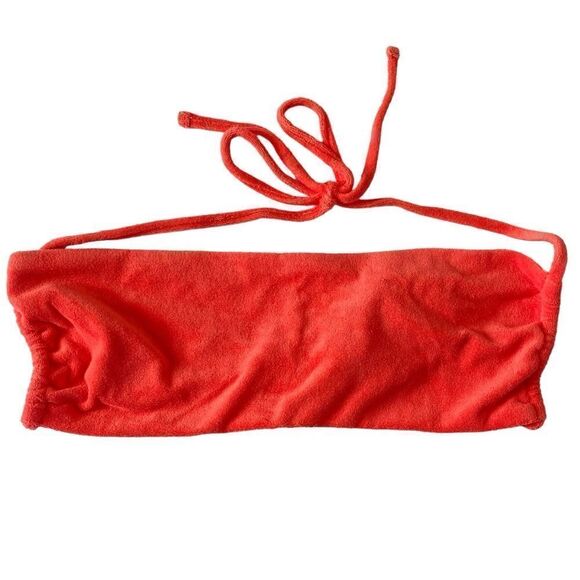 J Crew Coral Terrycloth Bandeau Bikini Top Sz 2X NWT - Picture 5 of 16